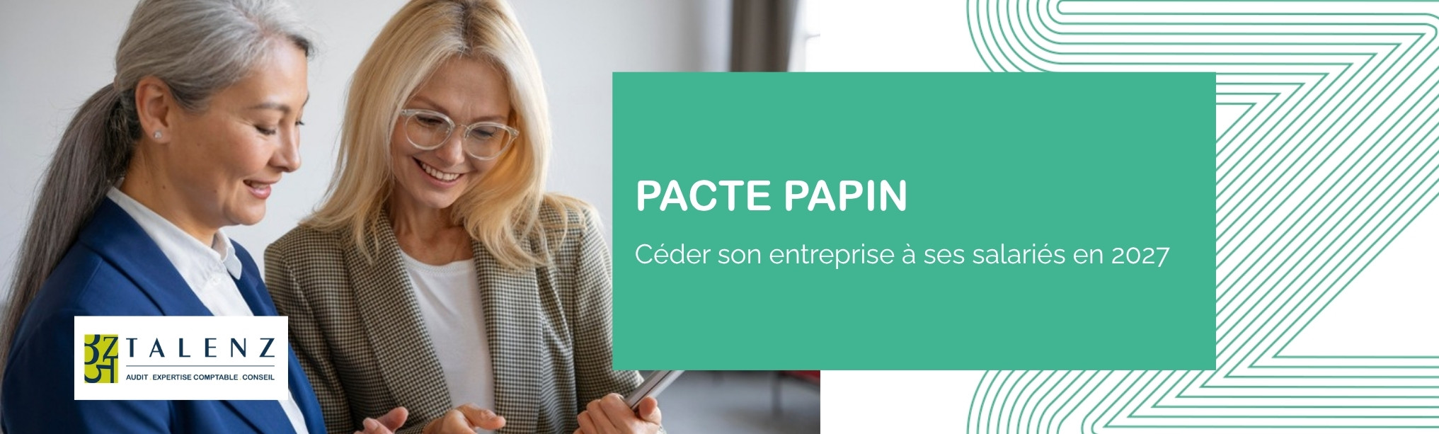 Dirigeante de PME préparant la transmission de son entreprise avec une collaboratrice – pacte Papin